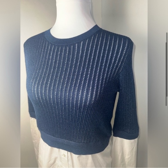 Veronica Beard Amirah Mixed Media Sweater/Size Small - Picture 3 of 12